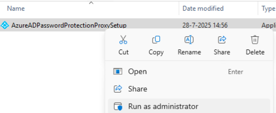 Run as administrator context menu