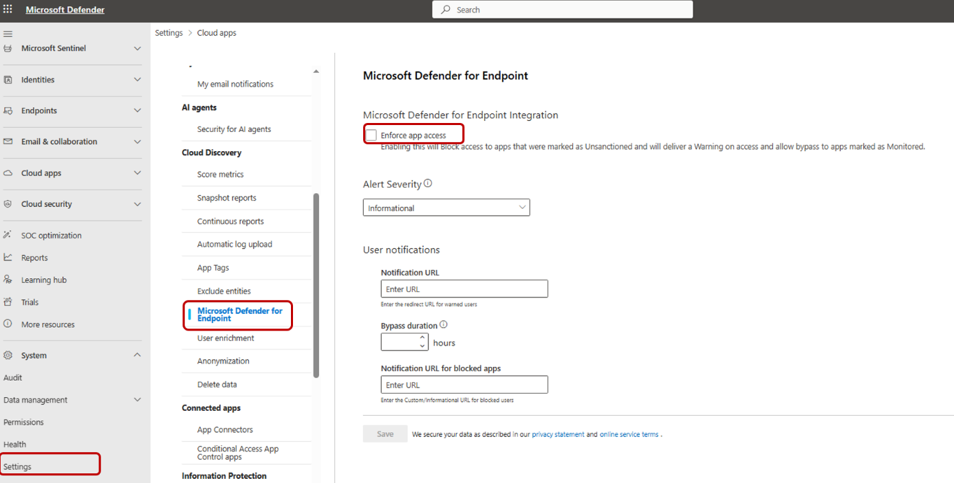 MDCA enforce app access toggle