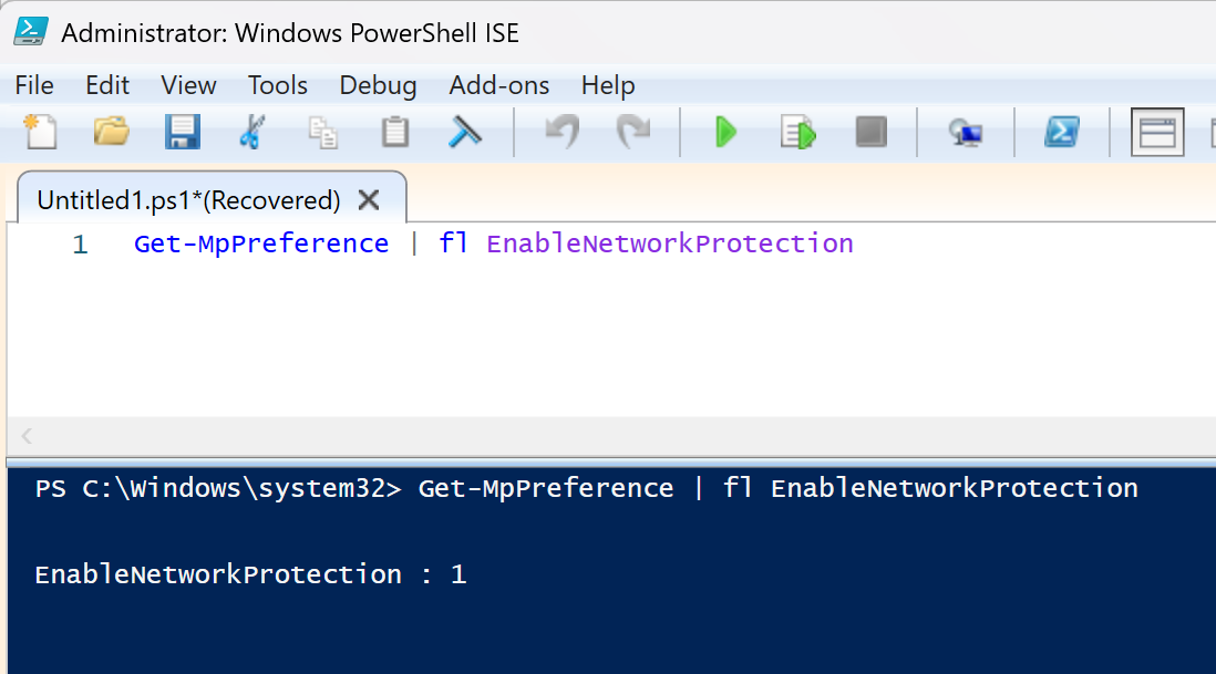 Verifying Network Protection is in Block Mode via PowerShell